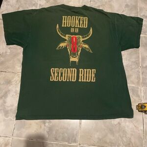 Vintage 90s Chris LeDoux Hooked On An 8 Sec Ride T-Shirt Men’s SZ XL Green